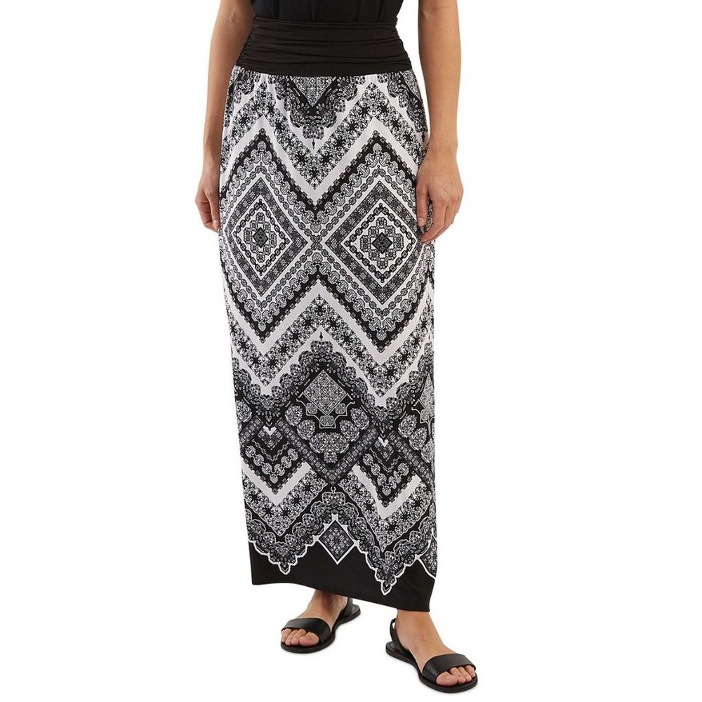 BRAND NEW AB Studio Maxi Column Black/White High Waist Skirt Womens Size Small/S